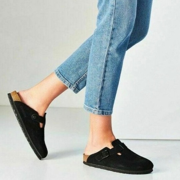 BIRKENSTOCK Boston Soft Footbed Clog - Black Suede - 7-7.5 .US / 38 .EU